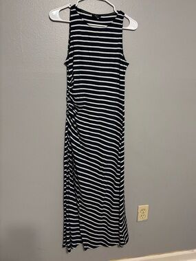 Rails Black and White Striped Sleeveless Maxi Dress
